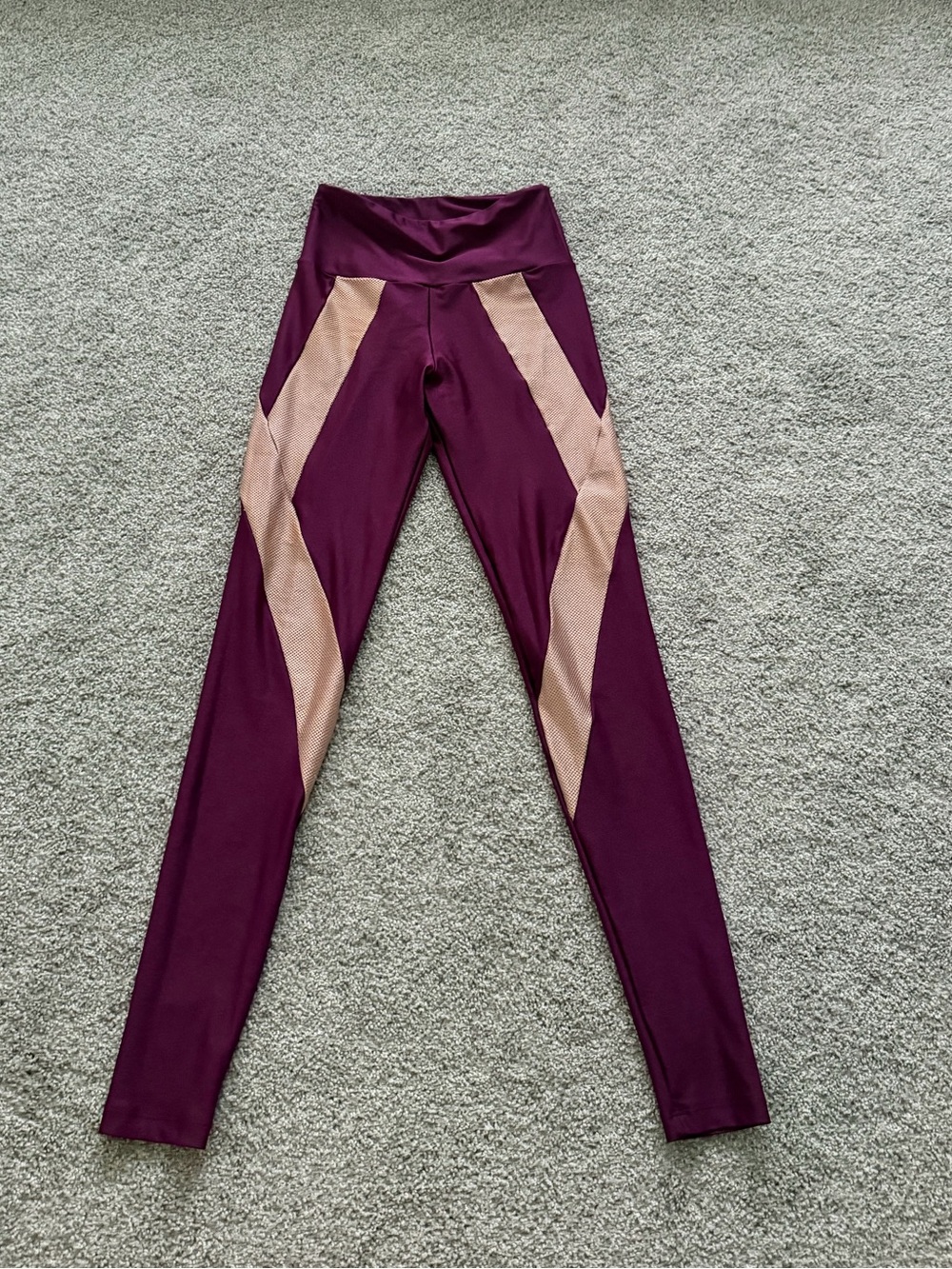 Purple and Pink Athletic Leggings - High Waist